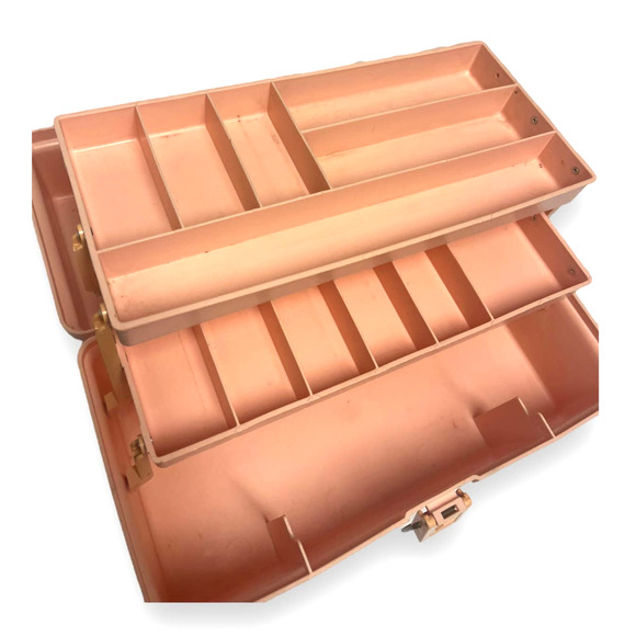 Vtg CABOODLES 80's Make-Up Storage Case - Peach - RARE Color | Vintage - Picture 7 of 9